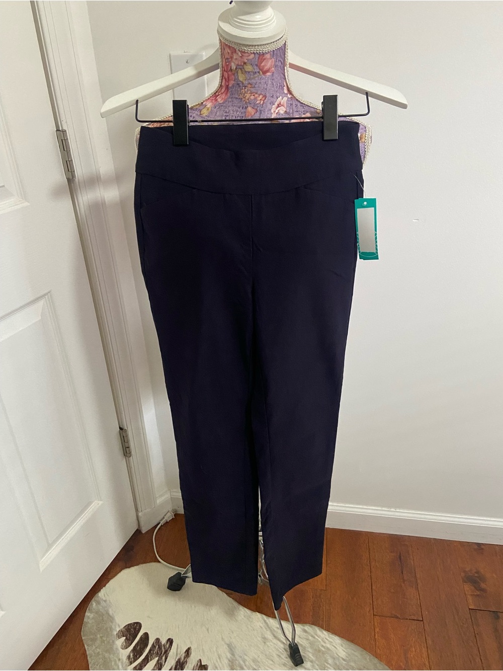 Tribal Navy Pull on flatten it dress pants 0